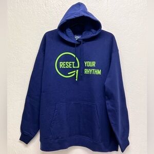 𝅺MEN'S Graphic Hooded Sweatshirt 'Reset NWT
Your Rhythm' Size 2XL